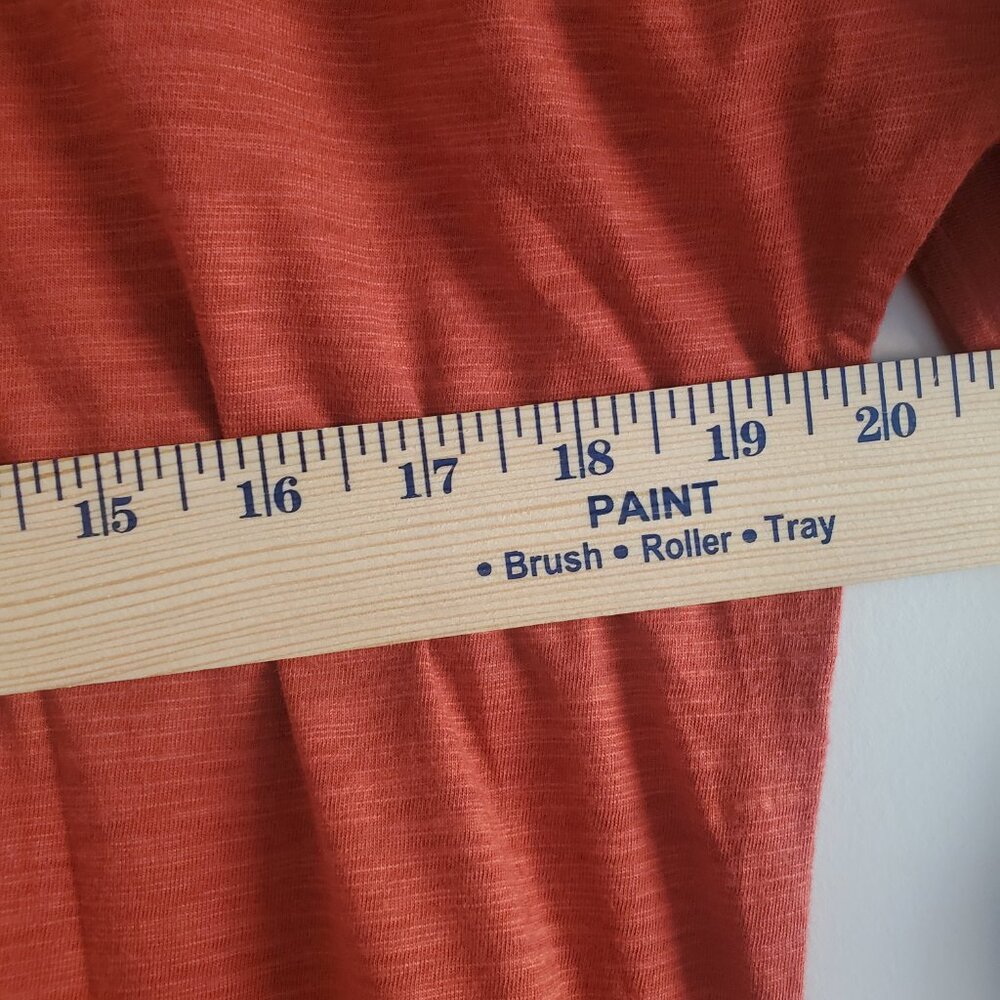 Lilla P Women's Shift Dress Rusty Orange XS Long Sleeve Modal Autumn Casual - Picture 8 of 9